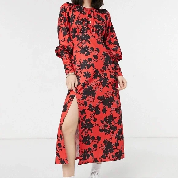 kendal ruffle sleeve maxi dress Petal and Pup Women's Kendall Maxi Halterneck Dress